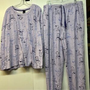 Disney Women's Pajama Set in Light Purple with Character Print